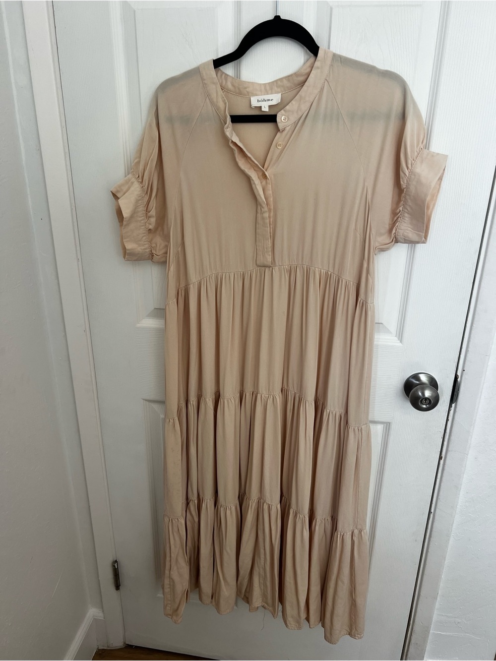 bohme Cream Tiered Maxi Dress